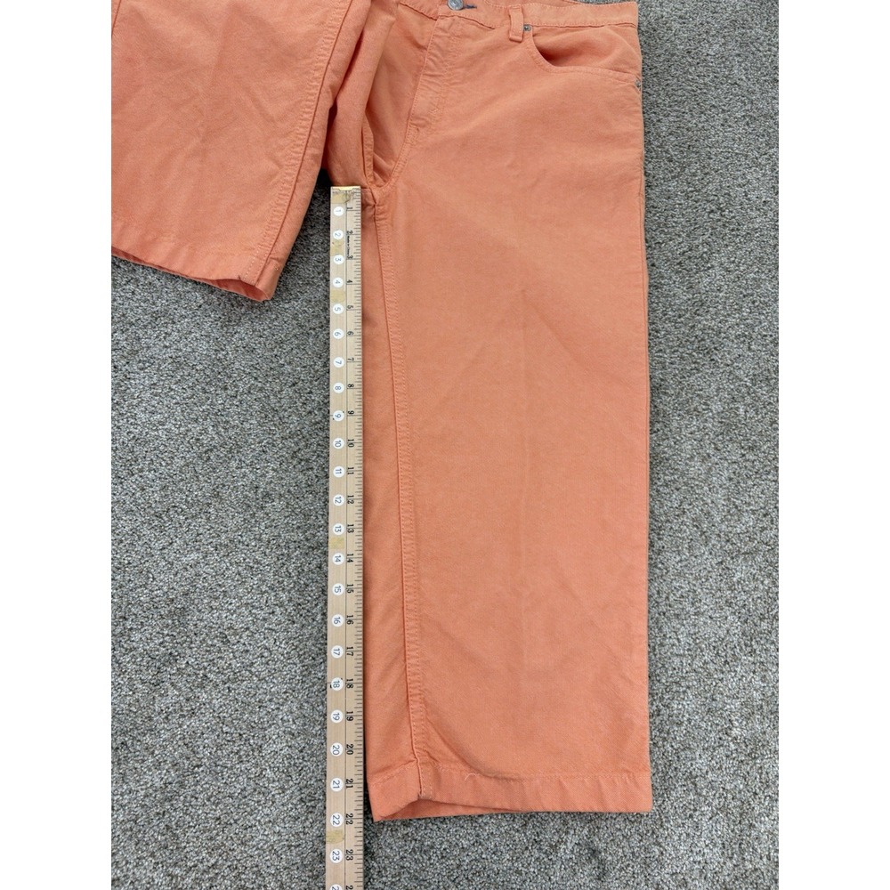 VTG '01 Levis 577 Capri Jeans Women's 10 Coral Orange Wide Leg Retro Beachy Y2K - Picture 11 of 12